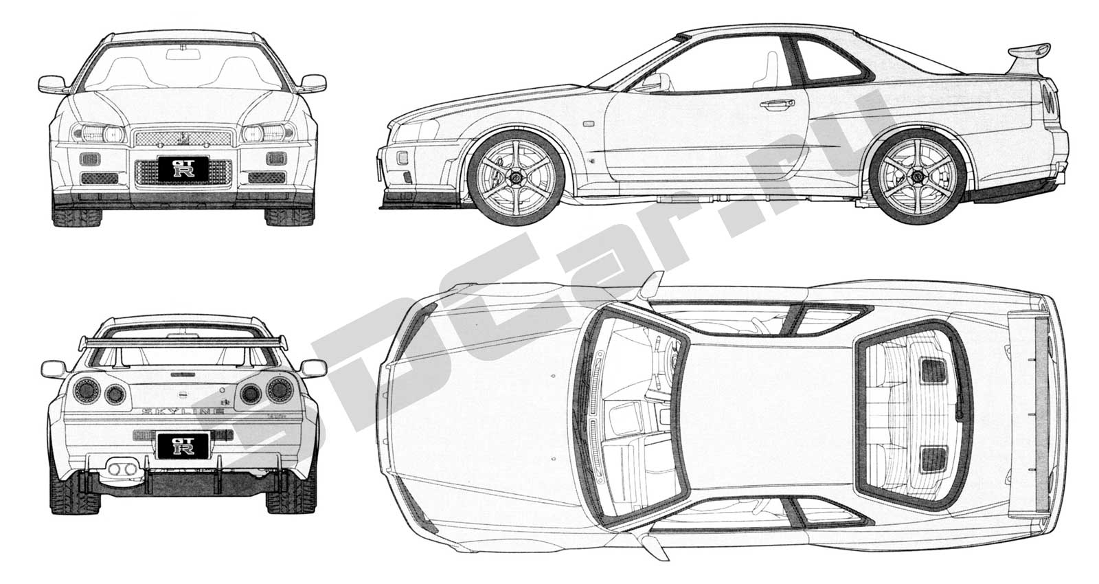  Nissan Skyline R34   3DCarru  - 3D       3DStudio VRay